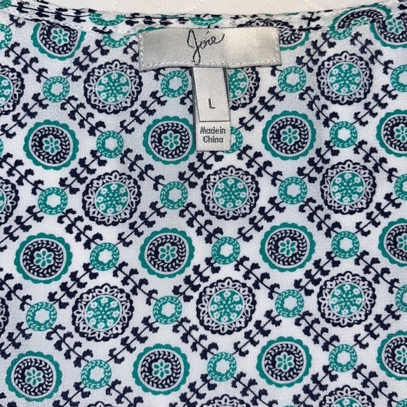 Joie Rain B multicolor Court teal green silk tank top - Picture 10 of 11